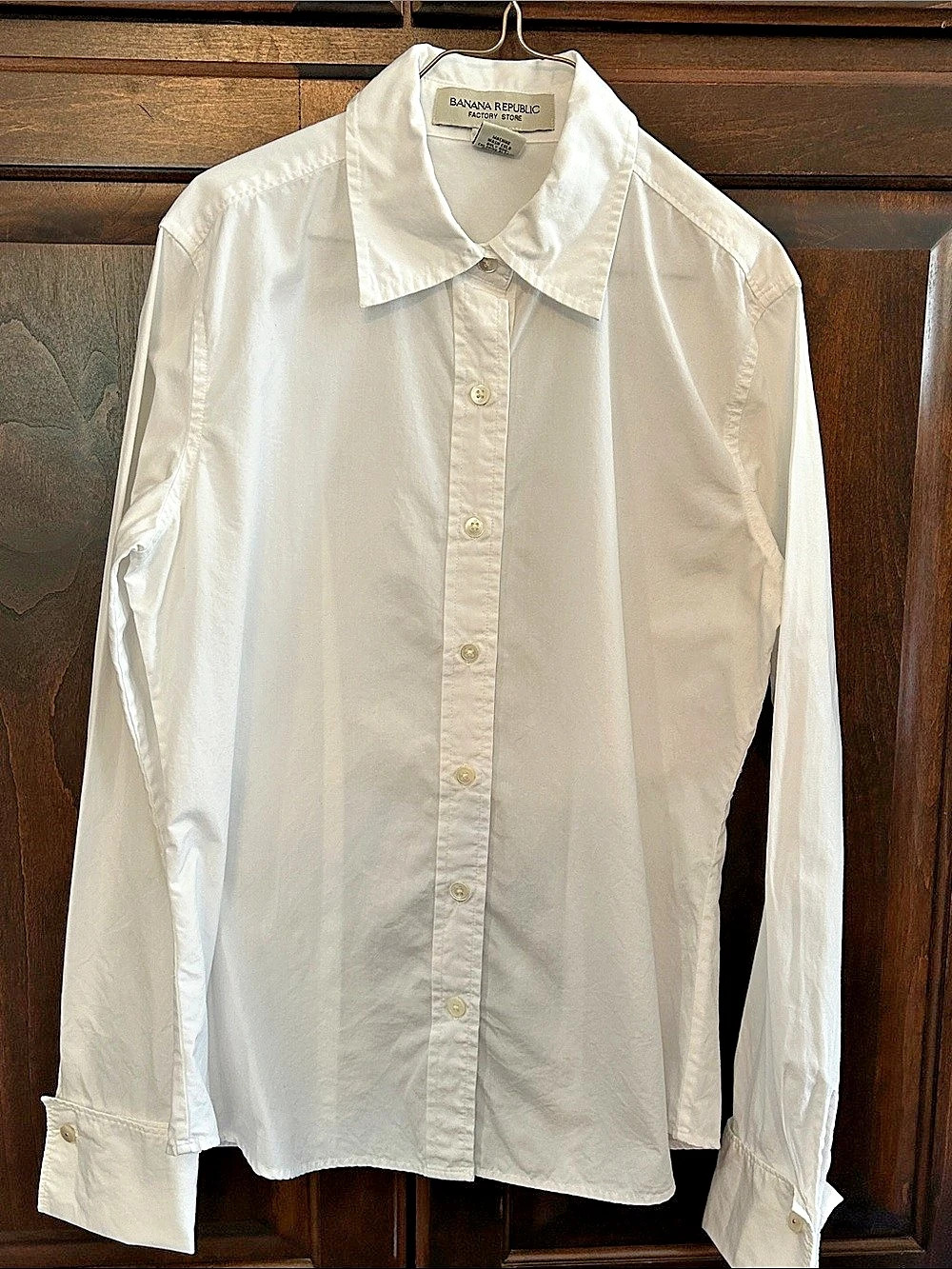 Banana Republic Sz S Cotton Button Down Shirt in White - Cuff Links